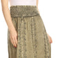 Sakkas Monola Long Tall Lace Embroidered Paneled Adjustable Waist Flare Skirt