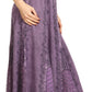 Sakkas Monola Long Tall Lace Embroidered Paneled Adjustable Waist Flare Skirt