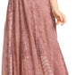 Sakkas Monola Long Tall Lace Embroidered Paneled Adjustable Waist Flare Skirt