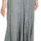 Sakkas Monola Long Tall Lace Embroidered Paneled Adjustable Waist Flare Skirt