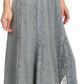 Sakkas Monola Long Tall Lace Embroidered Paneled Adjustable Waist Flare Skirt
