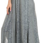 Sakkas Monola Long Tall Lace Embroidered Paneled Adjustable Waist Flare Skirt