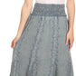 Sakkas Monola Long Tall Lace Embroidered Paneled Adjustable Waist Flare Skirt