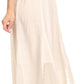 Sakkas Monola Long Tall Lace Embroidered Paneled Adjustable Waist Flare Skirt