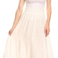 Sakkas Monola Long Tall Lace Embroidered Paneled Adjustable Waist Flare Skirt