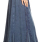 Sakkas Monica Womens Gypsy Bohemian Long Maxi Skirt with Elastic Waist and Lace