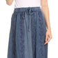 Sakkas Monica Womens Gypsy Bohemian Long Maxi Skirt with Elastic Waist and Lace