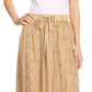 Sakkas Monica Womens Gypsy Bohemian Long Maxi Skirt with Elastic Waist and Lace