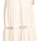 Sakkas Salina Boho Maxi Skirt with Embroidery and Crochet Lace  Adjustable Waist