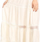 Sakkas Salina Boho Maxi Skirt with Embroidery and Crochet Lace  Adjustable Waist