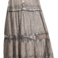 Sakkas Salina Boho Maxi Skirt with Embroidery and Crochet Lace  Adjustable Waist