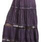 Sakkas Salina Boho Maxi Skirt with Embroidery and Crochet Lace  Adjustable Waist