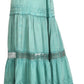 Sakkas Salina Boho Maxi Skirt with Embroidery and Crochet Lace  Adjustable Waist