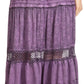 Sakkas Salina Boho Maxi Skirt with Embroidery and Crochet Lace  Adjustable Waist