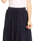 Sakkas Salina Boho Maxi Skirt with Embroidery and Crochet Lace  Adjustable Waist