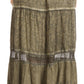 Sakkas Salina Boho Maxi Skirt with Embroidery and Crochet Lace  Adjustable Waist