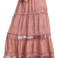 Sakkas Salina Boho Maxi Skirt with Embroidery and Crochet Lace  Adjustable Waist