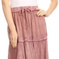 Sakkas Salina Boho Maxi Skirt with Embroidery and Crochet Lace  Adjustable Waist