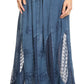 Sakkas Aleja Womens Bohemian Gypsy Maxi Long Skirt Adjustable Elastic Waist Lace