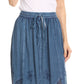 Sakkas Aleja Womens Bohemian Gypsy Maxi Long Skirt Adjustable Elastic Waist Lace