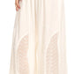 Sakkas Aleja Womens Bohemian Gypsy Maxi Long Skirt Adjustable Elastic Waist Lace
