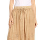 Sakkas Aleja Womens Bohemian Gypsy Maxi Long Skirt Adjustable Elastic Waist Lace