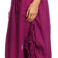 Sakkas Coco Long Cotton Ruffle Skirt with Pockets and Elastic Waistband
