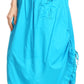 Sakkas Coco Long Cotton Ruffle Skirt with Pockets and Elastic Waistband