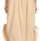 Sakkas Coco Long Cotton Ruffle Skirt with Pockets and Elastic Waistband