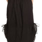 Sakkas Coco Long Cotton Ruffle Skirt with Pockets and Elastic Waistband