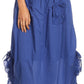 Sakkas Coco Long Cotton Ruffle Skirt with Pockets and Elastic Waistband