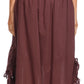 Sakkas Coco Long Cotton Ruffle Skirt with Pockets and Elastic Waistband