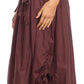 Sakkas Coco Long Cotton Ruffle Skirt with Pockets and Elastic Waistband