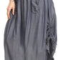 Sakkas Coco Long Cotton Ruffle Skirt with Pockets and Elastic Waistband