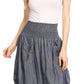 Sakkas Coco Long Cotton Ruffle Skirt with Pockets and Elastic Waistband