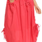 Sakkas Coco Long Cotton Ruffle Skirt with Pockets and Elastic Waistband