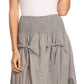 Sakkas Coco Long Cotton Ruffle Skirt with Pockets and Elastic Waistband