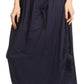 Sakkas Coco Long Cotton Ruffle Skirt with Pockets and Elastic Waistband