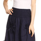 Sakkas Coco Long Cotton Ruffle Skirt with Pockets and Elastic Waistband