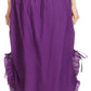Sakkas Coco Long Cotton Ruffle Skirt with Pockets and Elastic Waistband