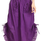 Sakkas Coco Long Cotton Ruffle Skirt with Pockets and Elastic Waistband