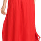 Sakkas Coco Long Cotton Ruffle Skirt with Pockets and Elastic Waistband