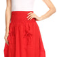 Sakkas Coco Long Cotton Ruffle Skirt with Pockets and Elastic Waistband