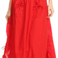 Sakkas Coco Long Cotton Ruffle Skirt with Pockets and Elastic Waistband