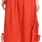 Sakkas Coco Long Cotton Ruffle Skirt with Pockets and Elastic Waistband