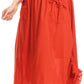 Sakkas Coco Long Cotton Ruffle Skirt with Pockets and Elastic Waistband