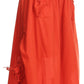 Sakkas Coco Long Cotton Ruffle Skirt with Pockets and Elastic Waistband