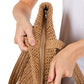 Women's Solid Crochet Straw Tote Bag / Beach