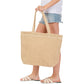 Women's Solid Crochet Straw Tote Bag / Beach