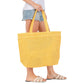 Women's Solid Crochet Straw Tote Bag / Beach